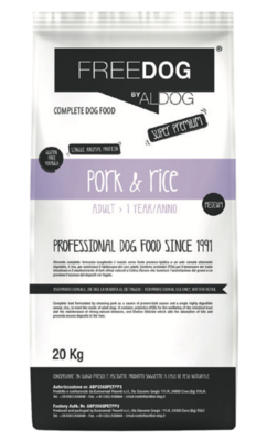 Freedog - Pork & rice medium 20 kg