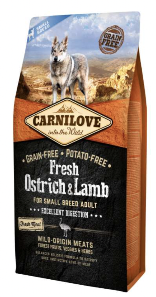 Carnilove - hond adult small - Fresh struisvogel & lam 6kg