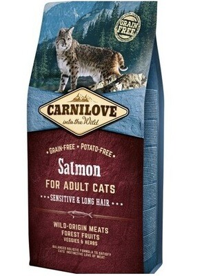 Carnilove Kat Zalm - Sensitive en Lang Haar 6kg