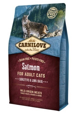 Carnilove Kat Zalm - Sensitive en Lang Haar 2kg Carnilove Kat Zalm - Sensitive en Lang Haar 2kg