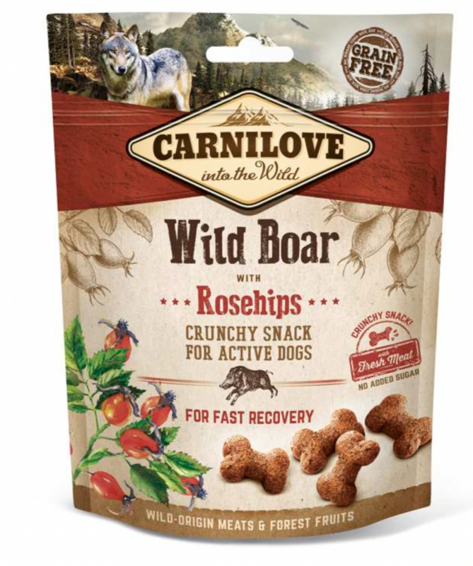 6 x Carnilove Crunchy Snack Everzwijn en Rozebottel 200gr