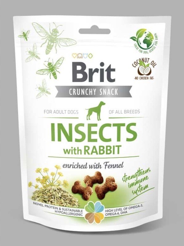 Crunchy snack - Insecten met konijn & venkel 200gr Crunchy snack - Insecten met konijn & venkel 200gr