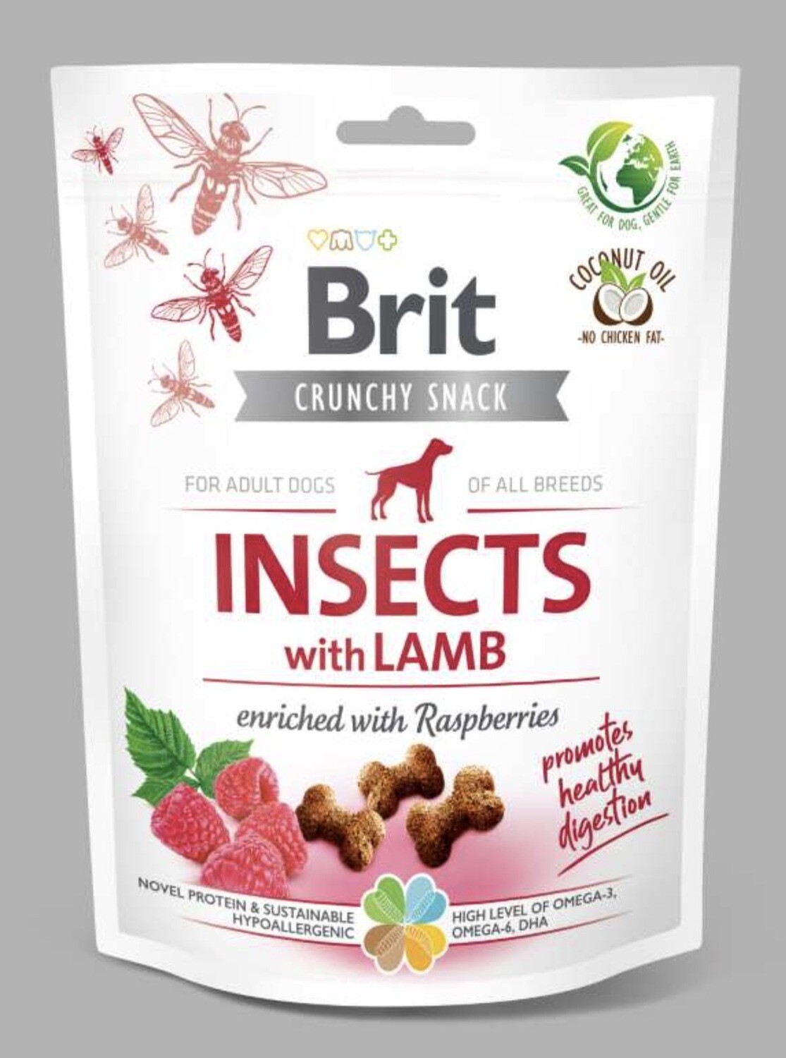 Crunchy snack - Insecten met lam & frambozen 200gr