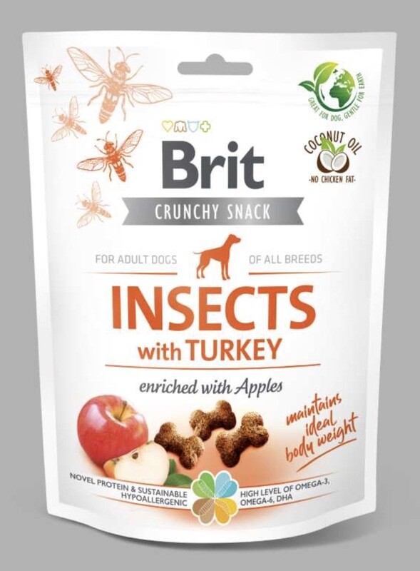 Crunchy snack - Insecten met kalkoen & appel 200gr Crunchy snack - Insecten met kalkoen & appel 200gr