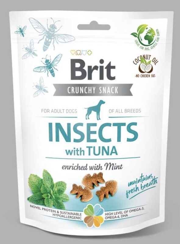 Crunchy snack - Insecten met tonijn & munt 200gr Crunchy snack - Insecten met tonijn & munt 200gr