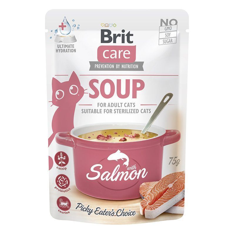 Brit Care kat/cat soup – zalm/salmon – 75g