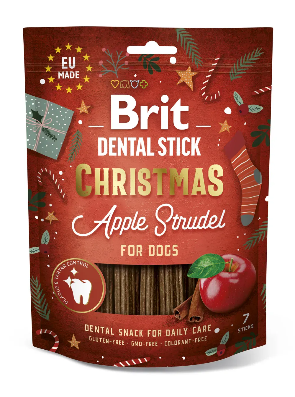 Brit kerst dental sticks hond - 7 stuks