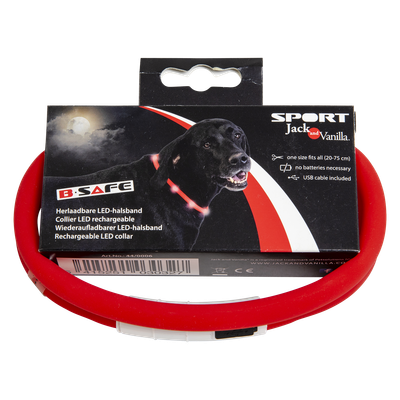 Halsband LED-licht rood J&V sport - 75 cm
