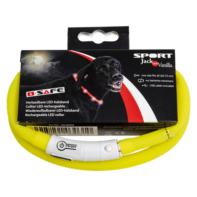 Halsband LED-licht geel J&V sport - 75 cm