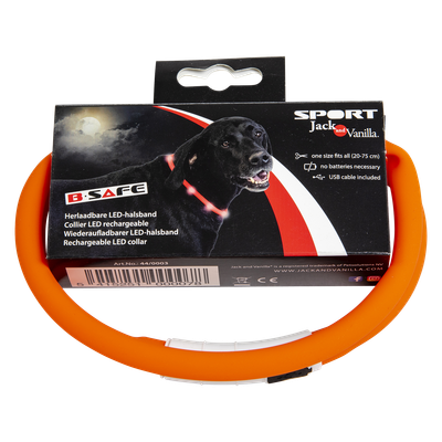 Halsband LED oranje J&V sport - 75 cm