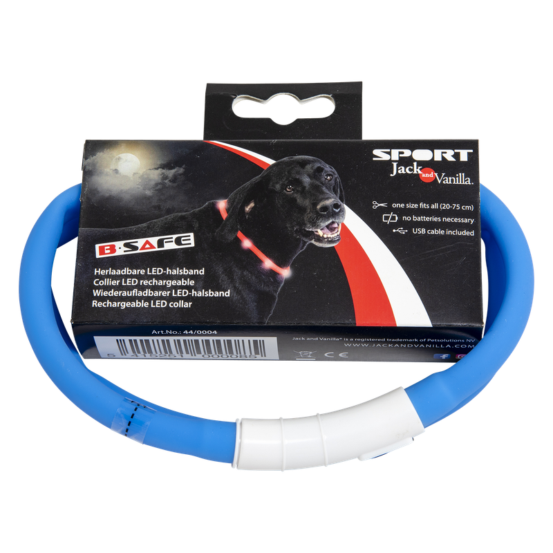 Halsband LED-licht blauw J&V sport - 75 cm