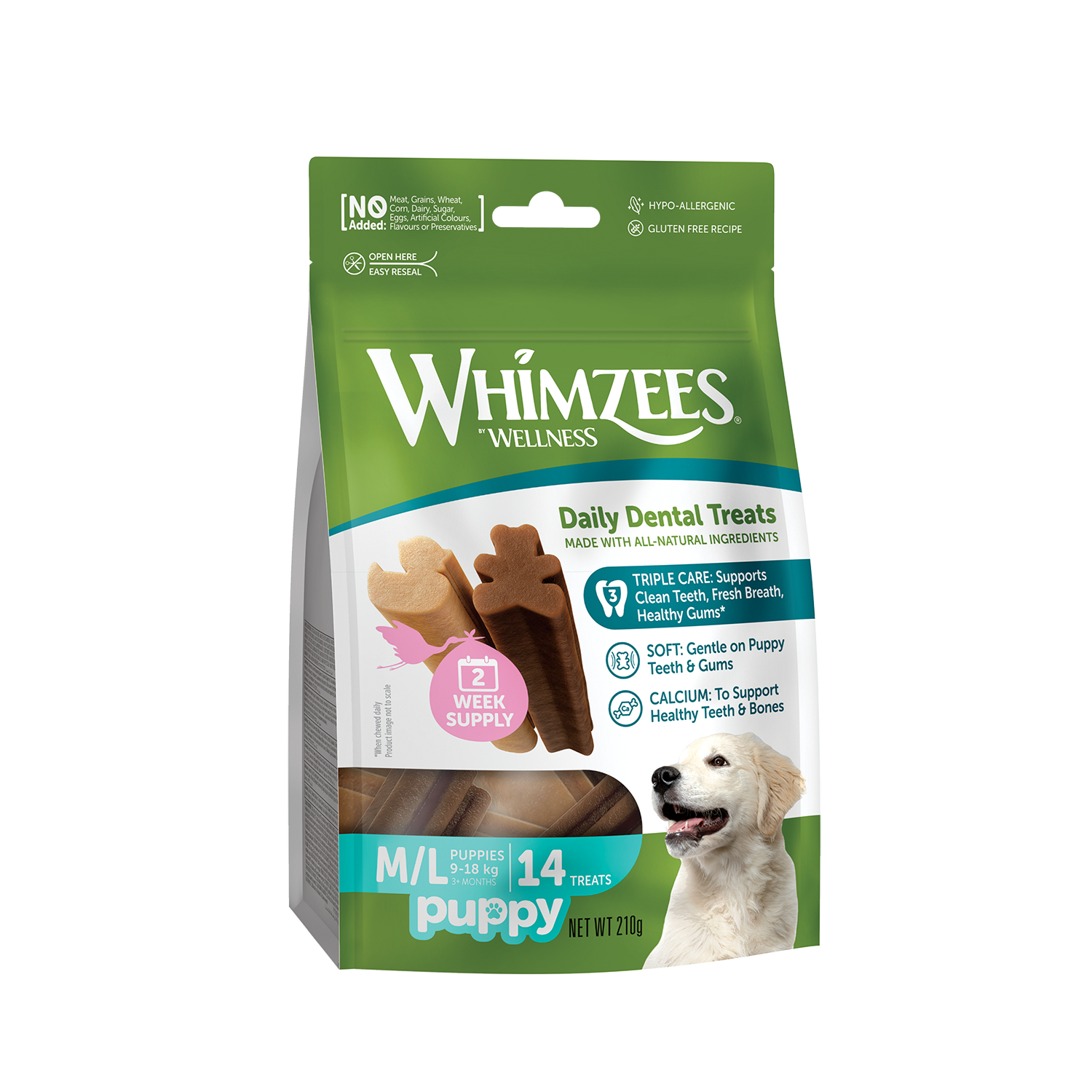 Whimzee Snack Puppy M/L - 14 stuks