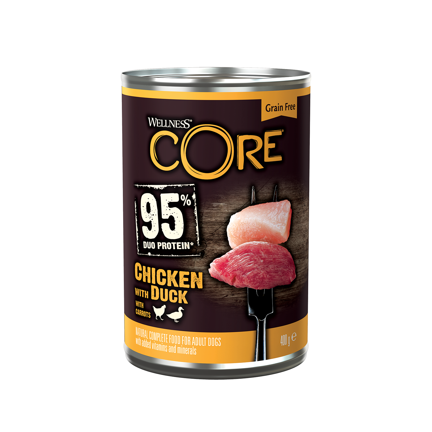 Blik Wellness Core kip-eend-wortel Blik Wellness Core kip-eend-wortel