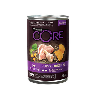 Blik Wellness Core puppy kip-kalkoen-pompoen
