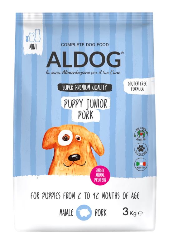 Aldog - Puppy junior - varken/pork - 3 kg mini Aldog - Puppy junior - varken/pork - 3 kg mini