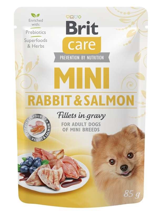 Brit Care Mini Pouch Konijn & Zalmfilet in jus 85 g