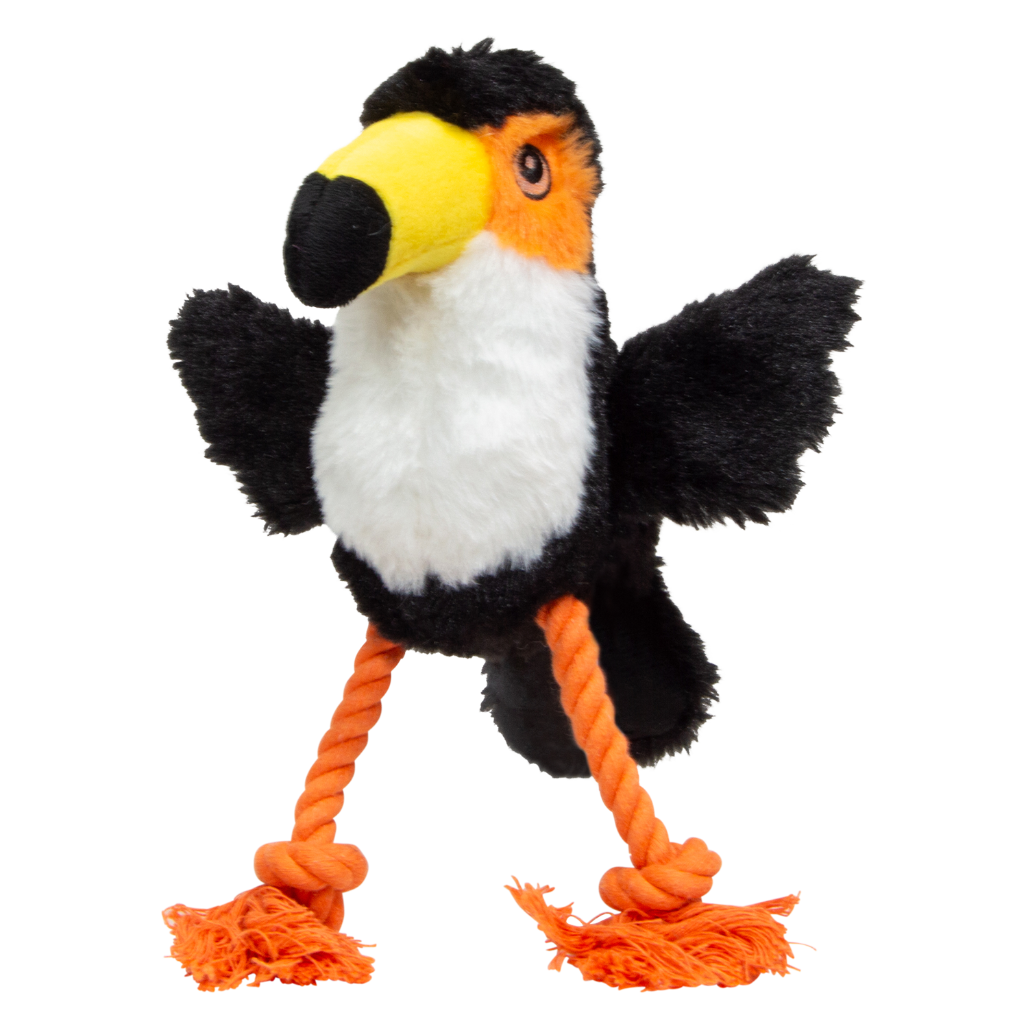 Speelgoed hond zoonimals toekan met touw 28 cm