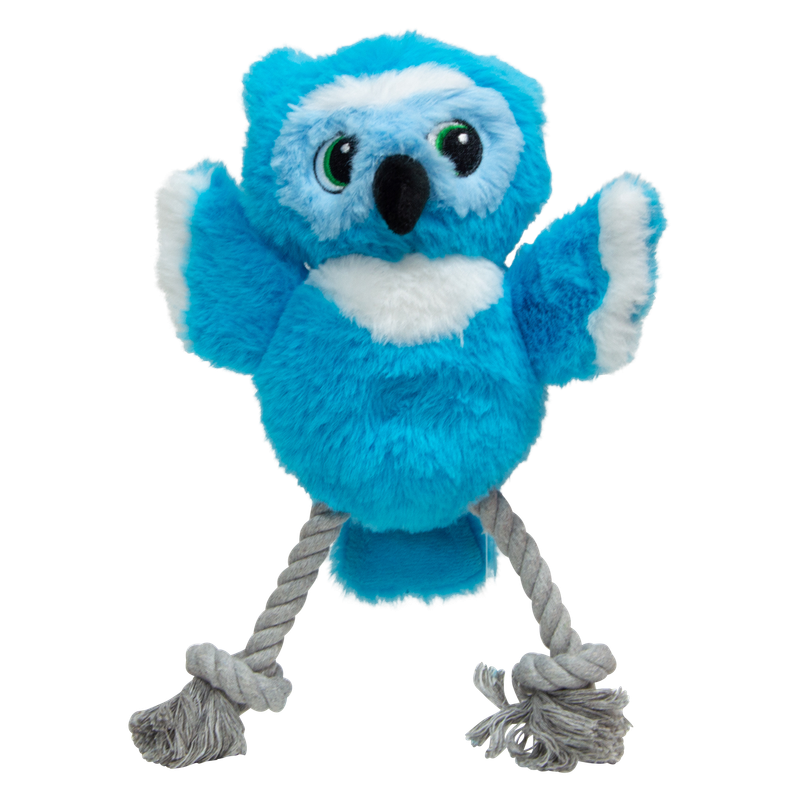 Speelgoed hond zoonimals uil met touw 28 cm