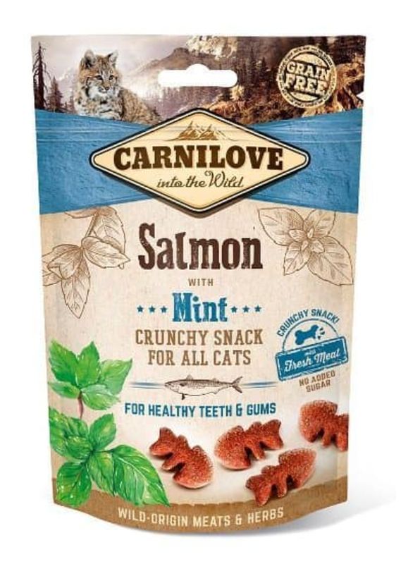 Carnilove snack kat - Salmon with Mint crunchy 50 gram