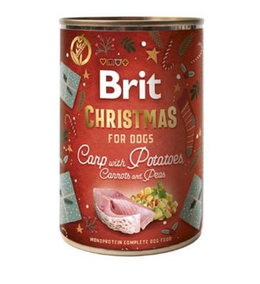 Brit care hond-dog Kerst-Christmas can Carp 400g