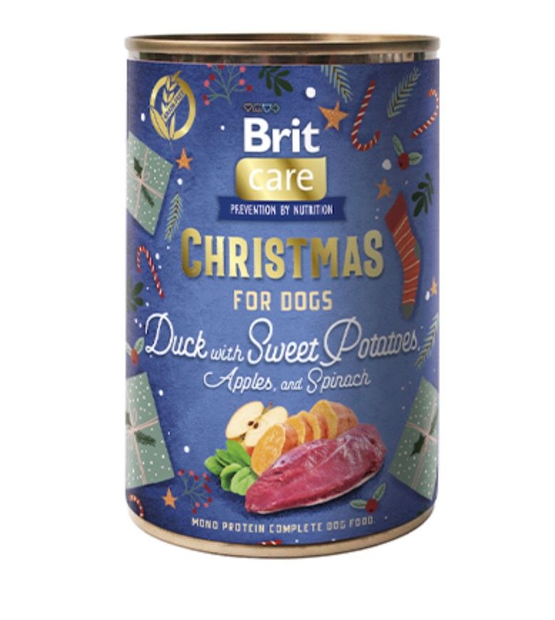Brit care hond-dog Kerst-Christmas can Duck 400g