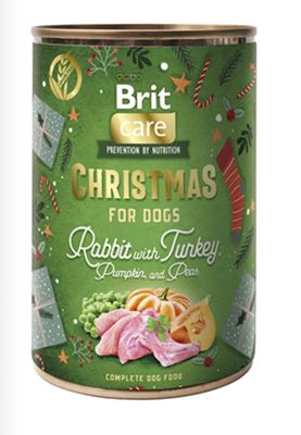 Brit care hond-dog Kerst-Christmas can Rabbit 400g