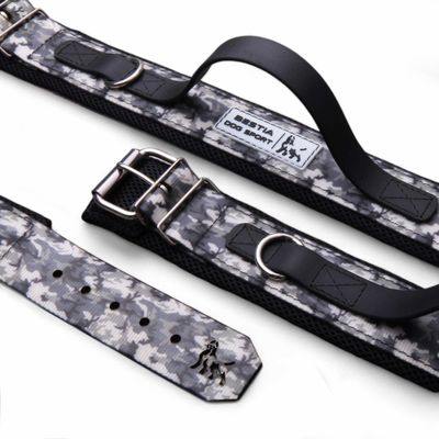 BESTIA DOG SPORT HANDLE COLLAR GREY CAMO M-XXL