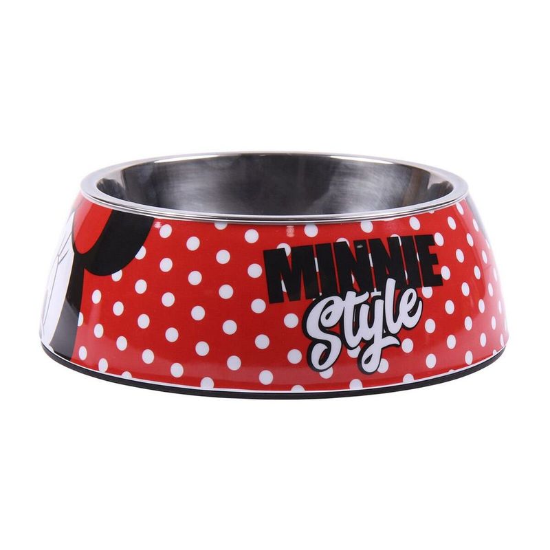 Feeder Minnie Mouse Red Melamin 180 ml Black Metal