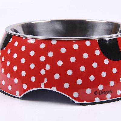 Feeder Minnie Mouse Red Melamin 180 ml Black Metal