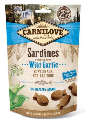 Pakket Carnilove soft snack Sardienen en Knoflook 5 x 200gr