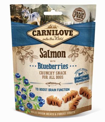Carnilove Crunchy Snack Zalm en Blauwe Bes 200gr Carnilove Crunchy Snack Zalm en Blauwe Bes 200gr