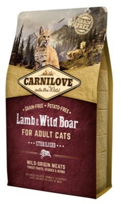 Carnilove Kat Lam & Wild Zwijn - Gesteriliseerd 2kg Carnilove Kat Lam & Wild Zwijn - Gesteriliseerd 2kg