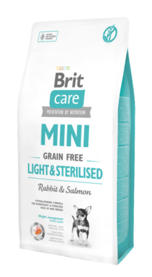 Brit Care Mini Graanvrij Light & Sterilised Konijn & Zalm 400gr