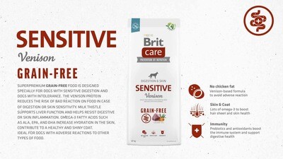 Brit Care - Grain free - Sensitive venison 3 kg