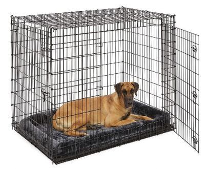 Hondenbench Mega - 137x94x114 cm - inclusief Grey deluxe benchmatras