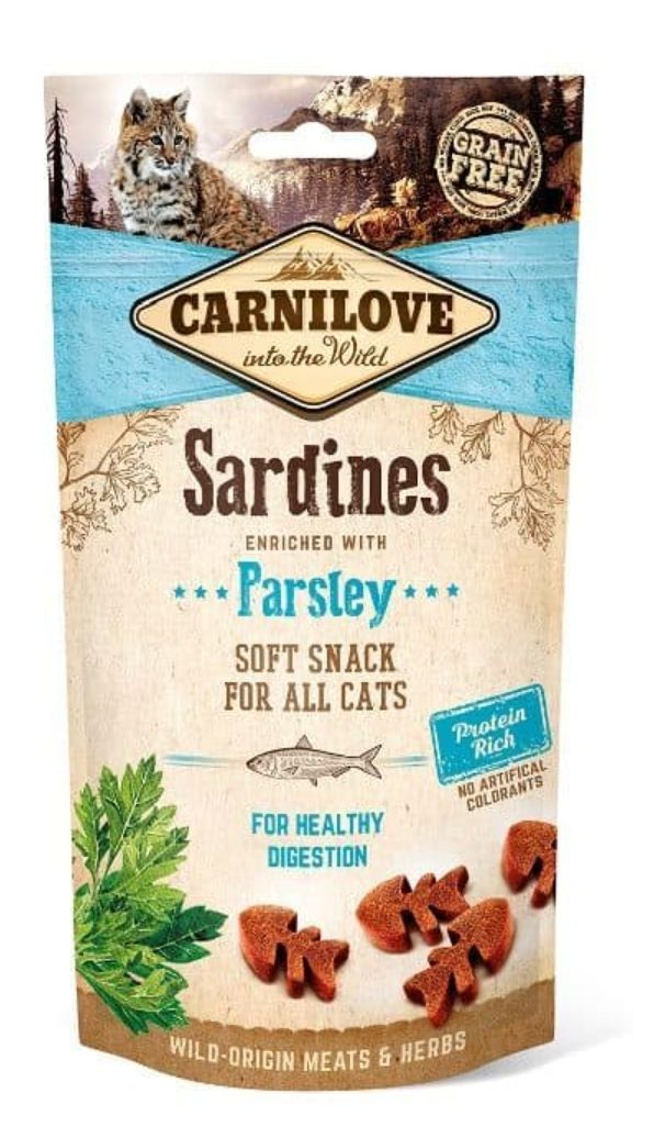 Carnilove snack kat - Sardines with parsley soft 50 gram Carnilove snack kat - Sardines with parsley soft 50 gram