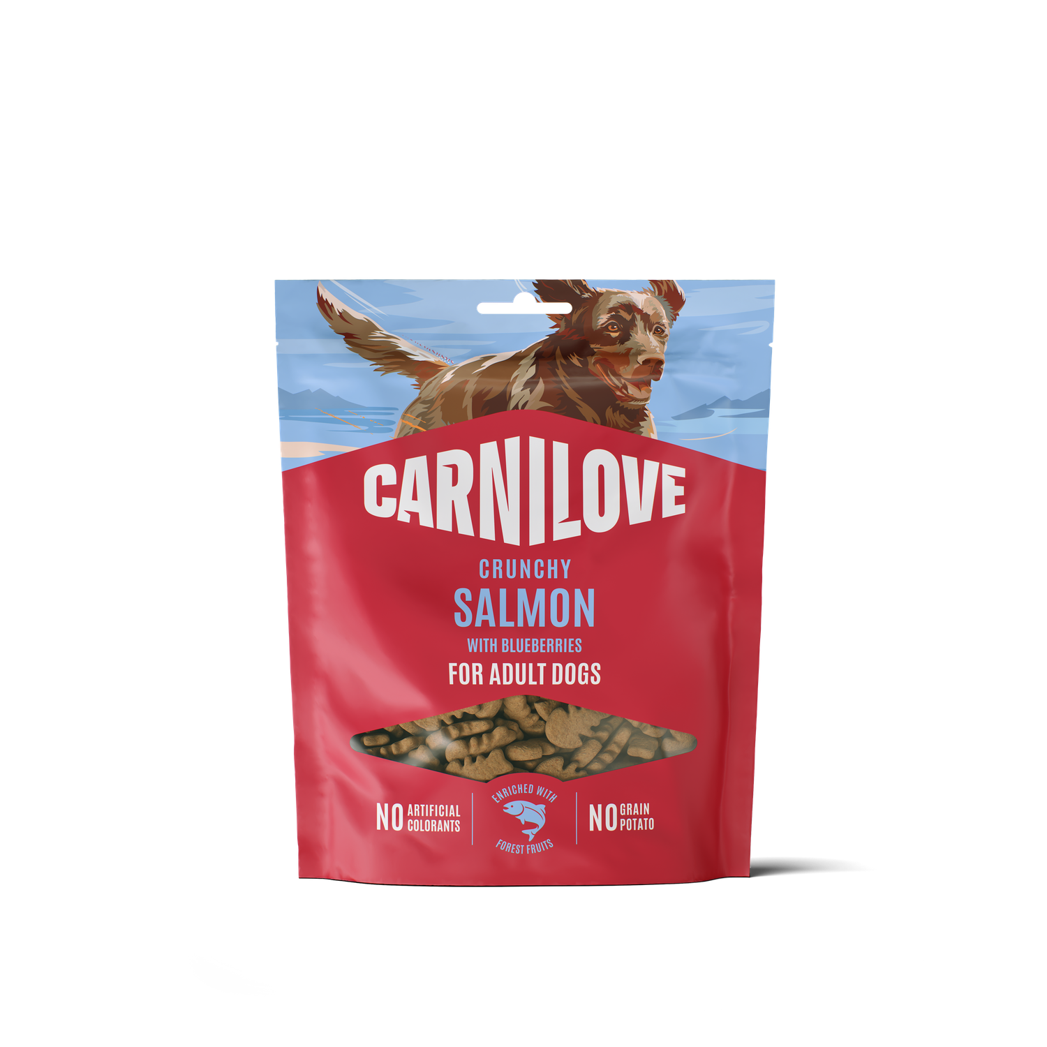 Carnilove snack salmon with blueberries - crunchy snack voor alle honden met zalm en blauwe bessen 200 gram