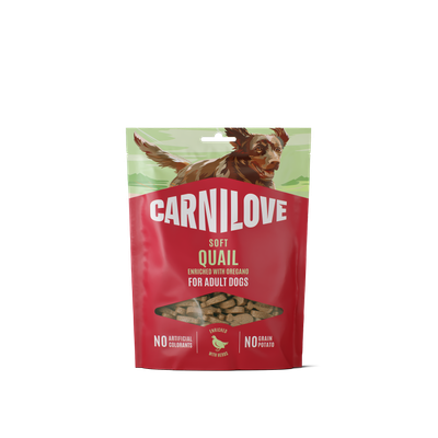 Carnilove snack quail enriched with oregano - soft snack voor alle honden met kwartel en oregano 200 gram