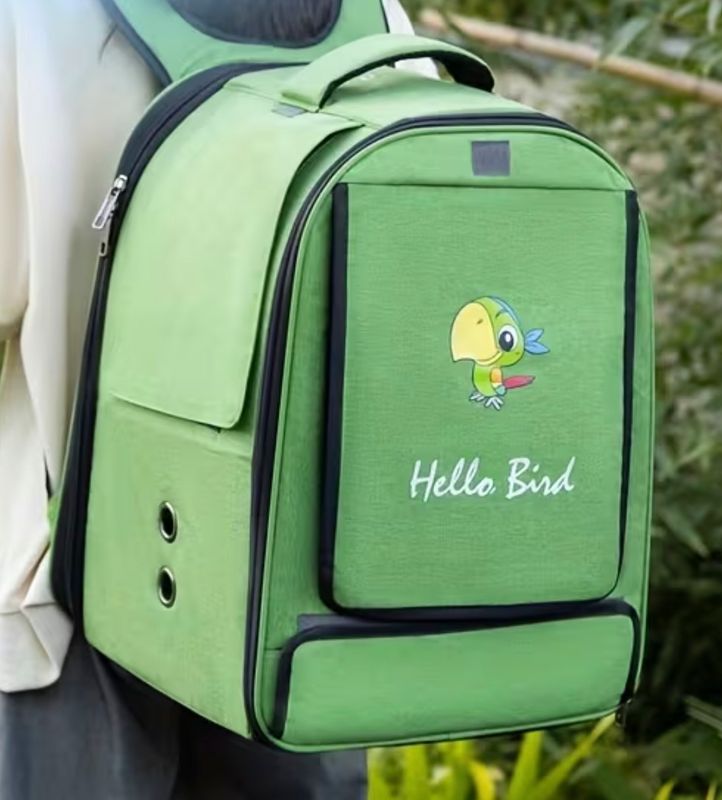 Vogel Transport Rugzak – Ademend & Comfortabel voor Papegaaien en Kleine Vogels (Groen)