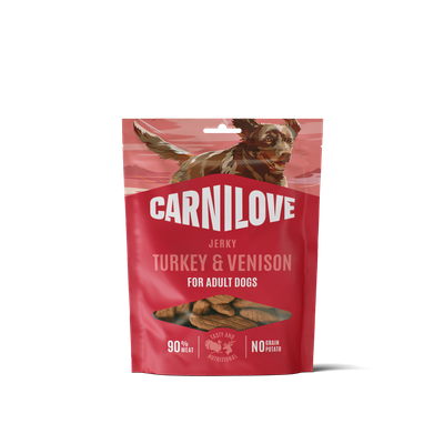 Carnilove snack jerky turkey with venison - kalkoen en hert 100 gram