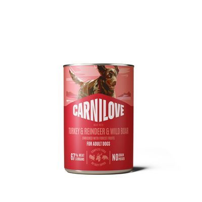 Carnilove can-blik turkey & reindeer & wild boar - kalkoen & rendier & wild zwijn 400 gram