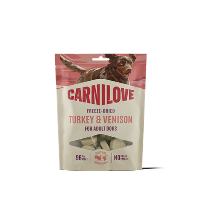 Carnilove snack freeze-dried turkey & venison - kalkoen en hert 60 gram