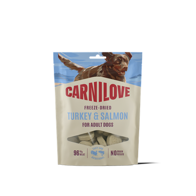 Carnilove snack freeze-dried turkey & salmon - kalkoen en zalm 60 gram