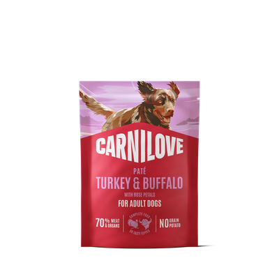 Carnilove pouch dog-hond turkey & buffalo with rose petals 300g