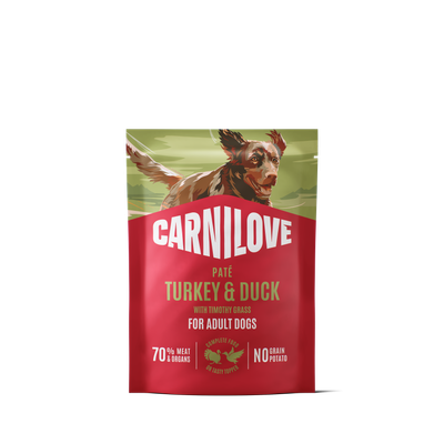 Carnilove pouch dog-hond turkey & duck with timothy grass 300g