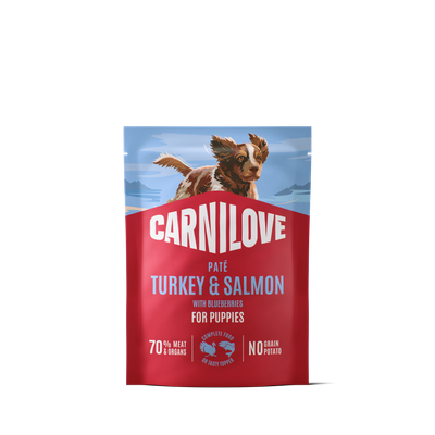 Carnilove pouch dog-hond turkey & salmon with blueberries for puppies-puppy 300g