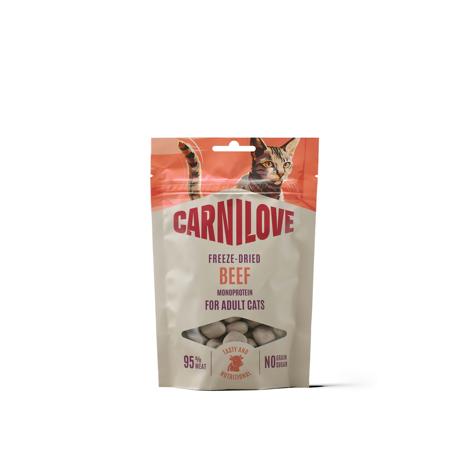 Carnilove snack cat-kat - freeze dried beef-rund 40 g Carnilove snack cat-kat - freeze dried beef-rund 40 g