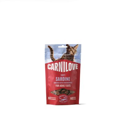 Carnilove soft snack for cat-kat  sardine enriched with strawberry 50 g