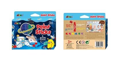 paint sticks 6 kleuren metallic