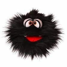 Handpuppe Monster schwarz